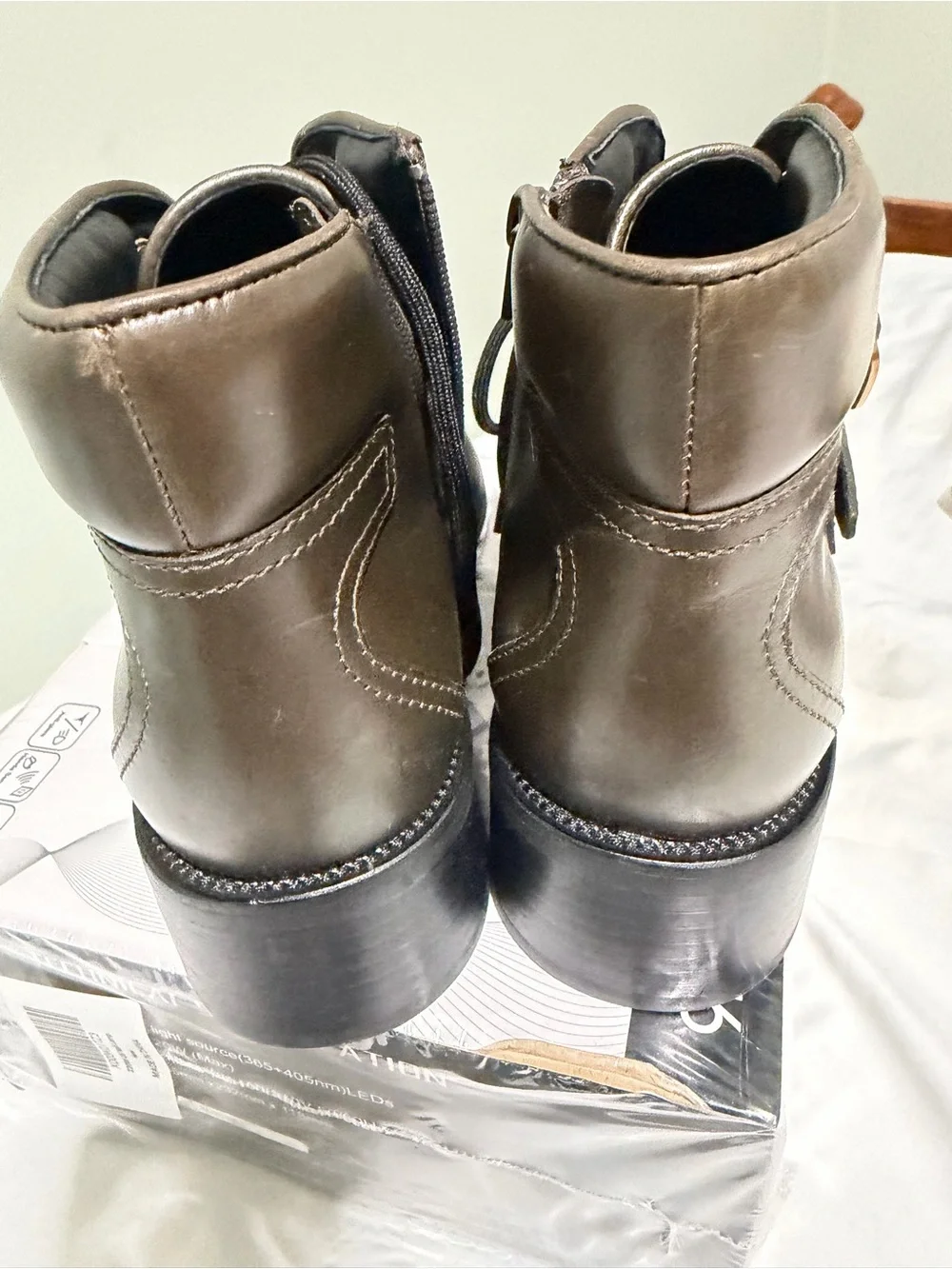 Jeffrey Campbell Announce Womens  Zip Lace Up Ankle Bootie, Size 10 olive